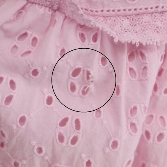 J.CREW Ruffle Button-Front Eyelet Mini Dress in Pink Frosty Lavender Size 12 - Picture 6 of 10